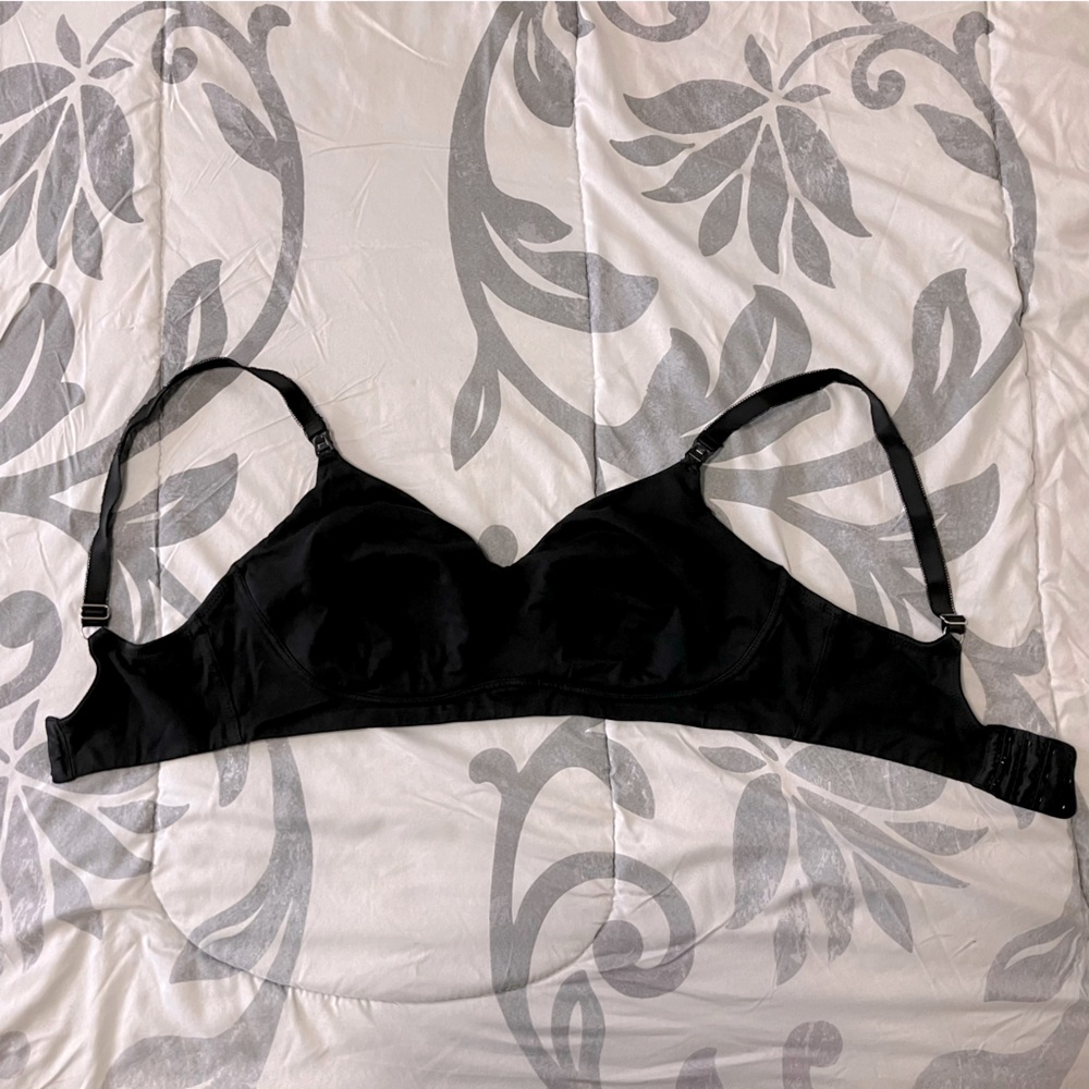 Thyme Maternity 38DDD Cotton Spandex Natural Shape Nursing Bra, Black